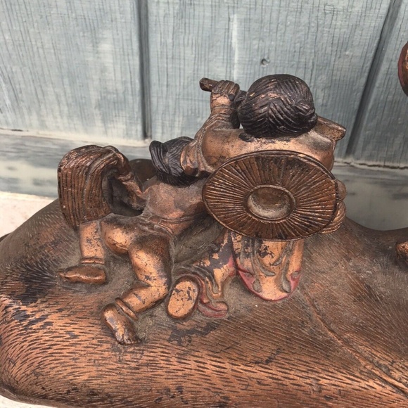 Scarce Antique Chinese Lucky Fengshui Buffalo Bull Figurine Sculpture Harvard - Picture 8 of 11